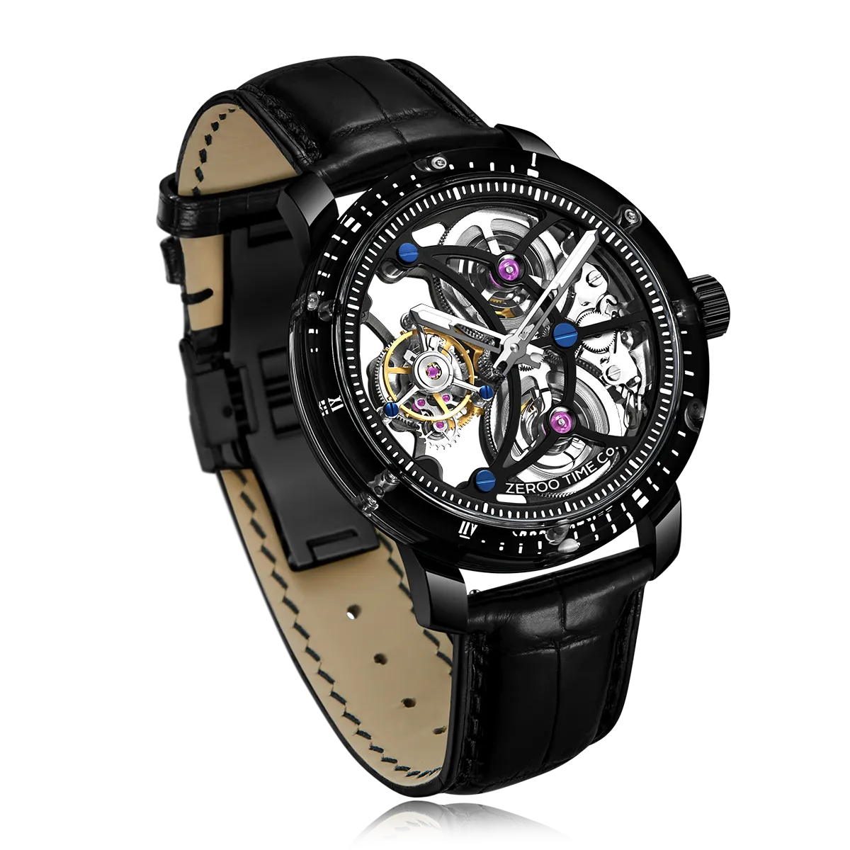 ZEROO T5 THE ARCHER FULL SKELETON TOURBILLONMANUAL TOURBILLON WATCH FOR GENTS - ZT005CBB