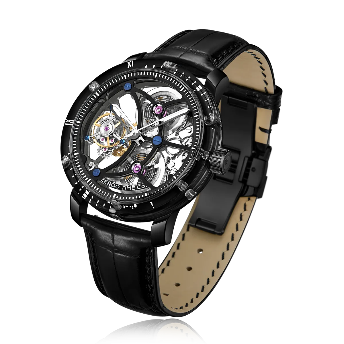 ZEROO T5 THE ARCHER FULL SKELETON TOURBILLONMANUAL TOURBILLON WATCH FOR GENTS - ZT005CBB