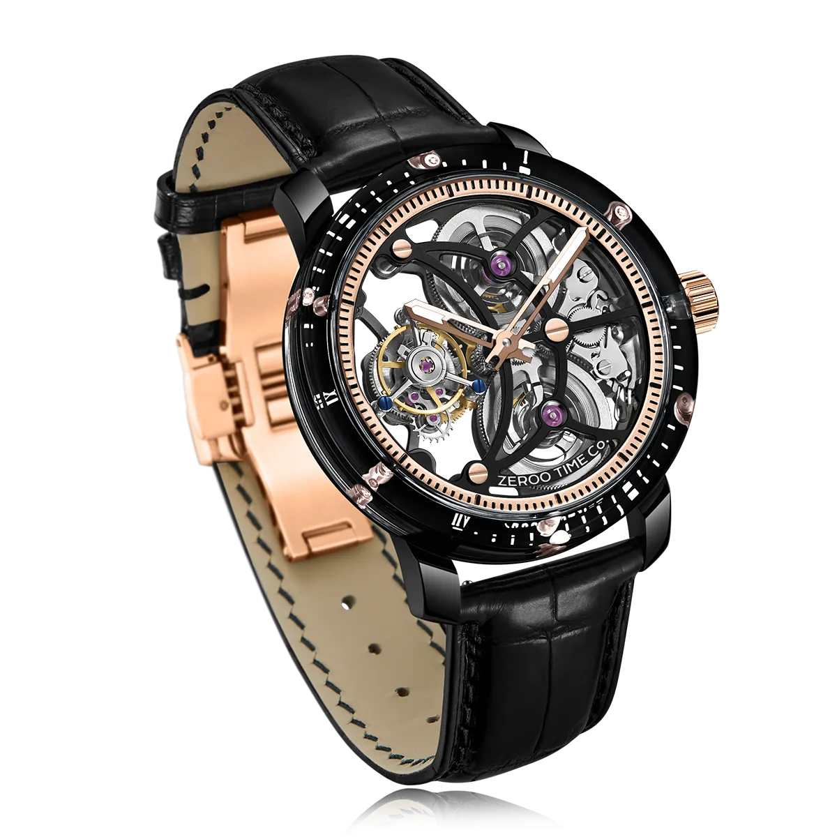 ZEROO T5 THE ARCHER FULL SKELETON TOURBILLONMANUAL TOURBILLON WATCH FOR GENTS - ZT005CBR