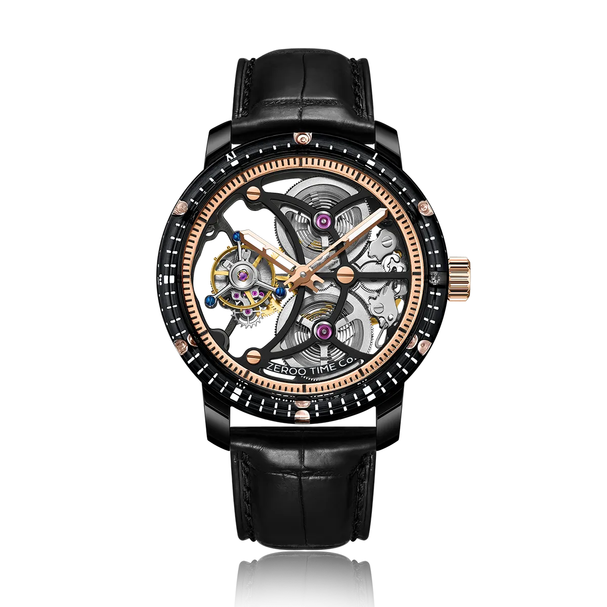 ZEROO T5 THE ARCHER FULL SKELETON TOURBILLONMANUAL TOURBILLON WATCH FOR GENTS - ZT005SBR
